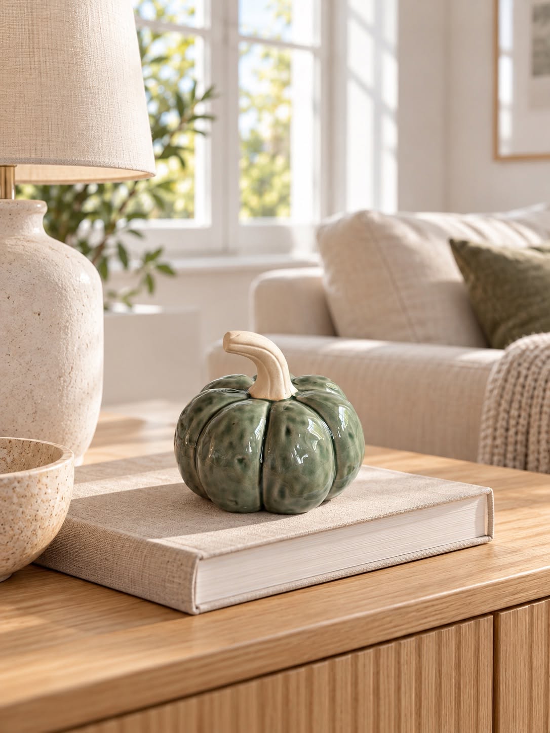 Dynia ceramiczna zielona – dekoracyjny element ozdobny