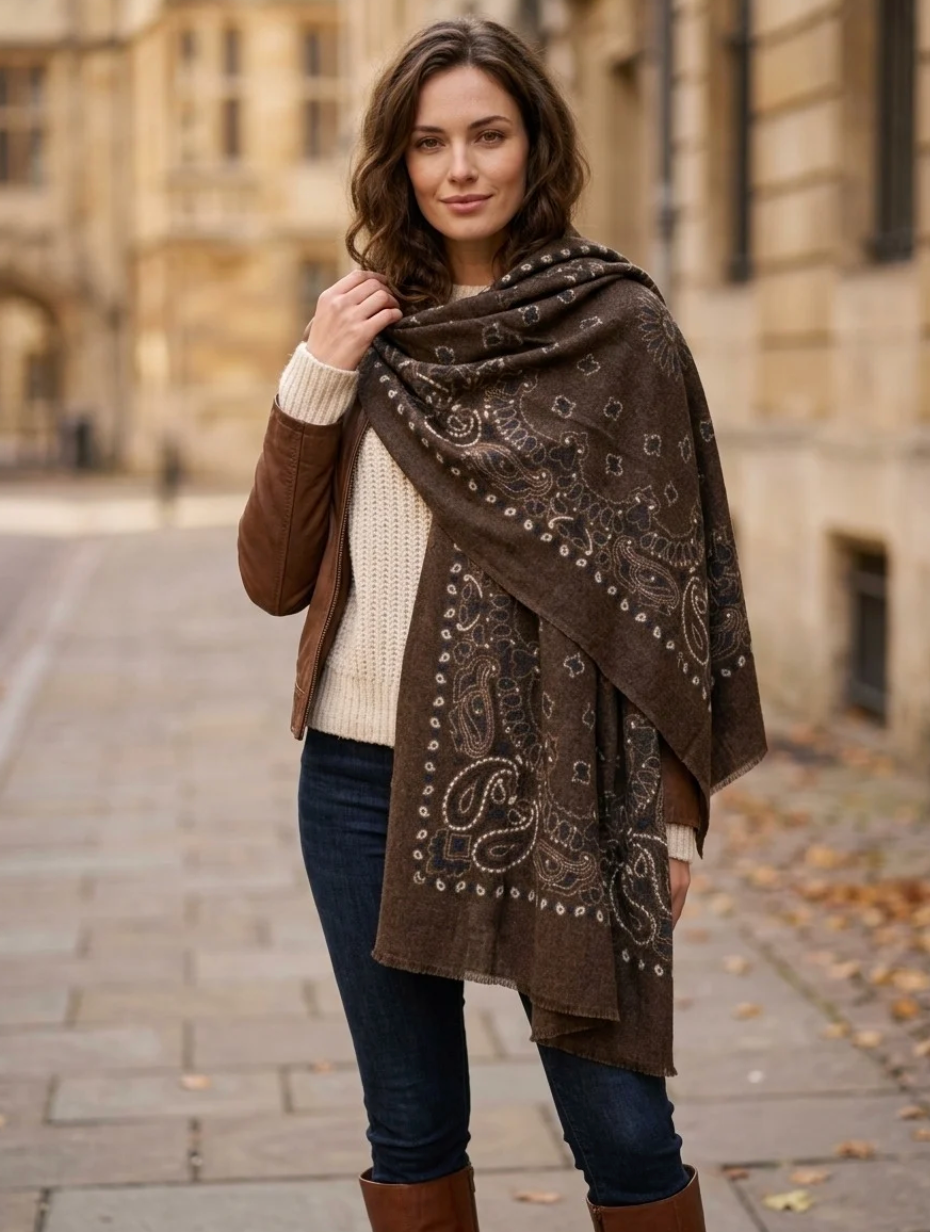 Szal Cashmere mix - brown