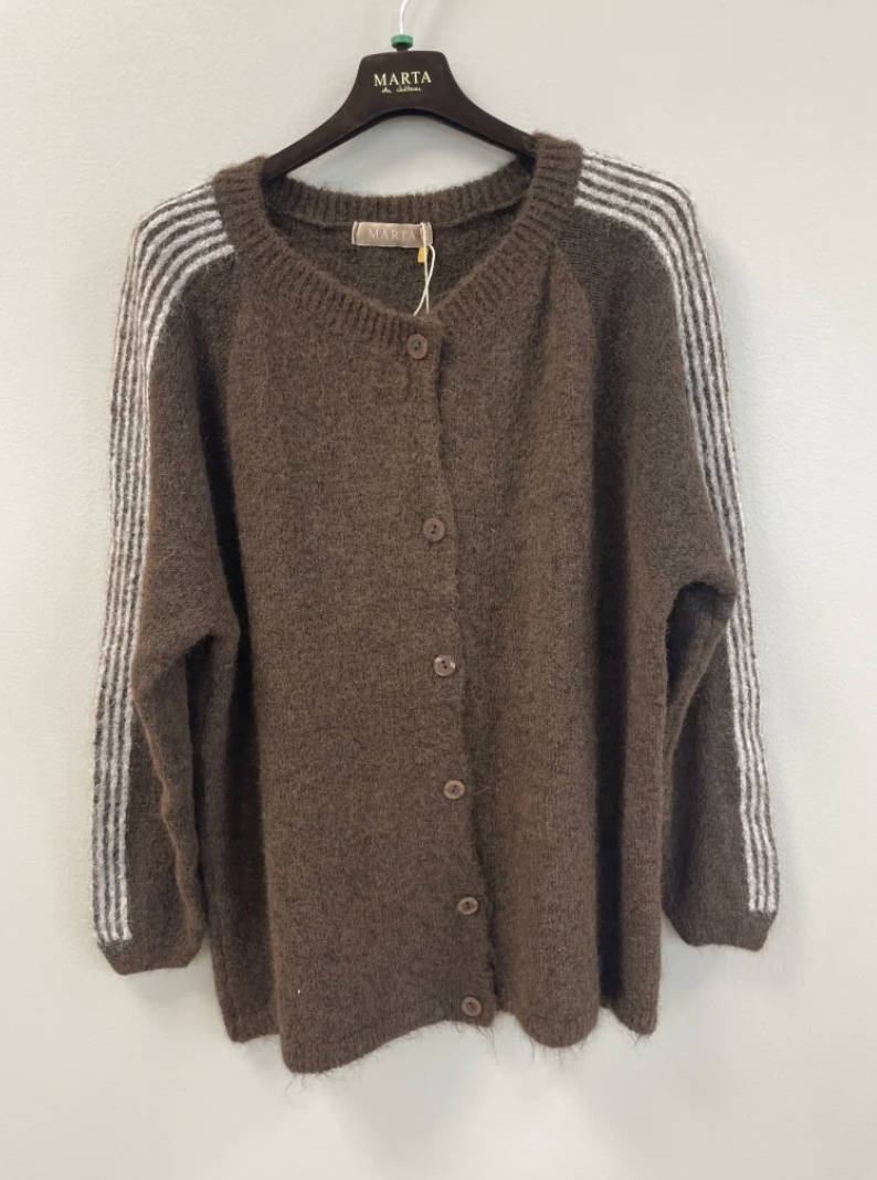 Cardigan Vellie – Brązowy Dzianinowy Kardigan