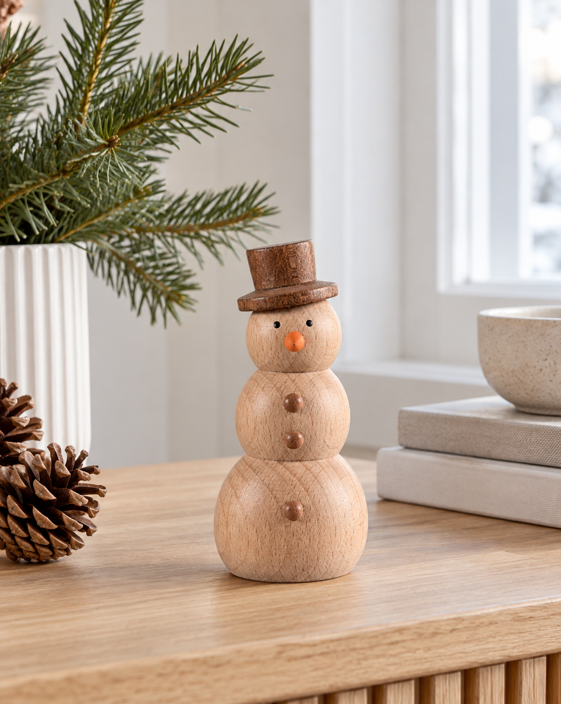 Bałwanek - wood – dekoracyjna figurka