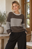 Sweter dzianinowy Sicilia choco – Paskowany sweter