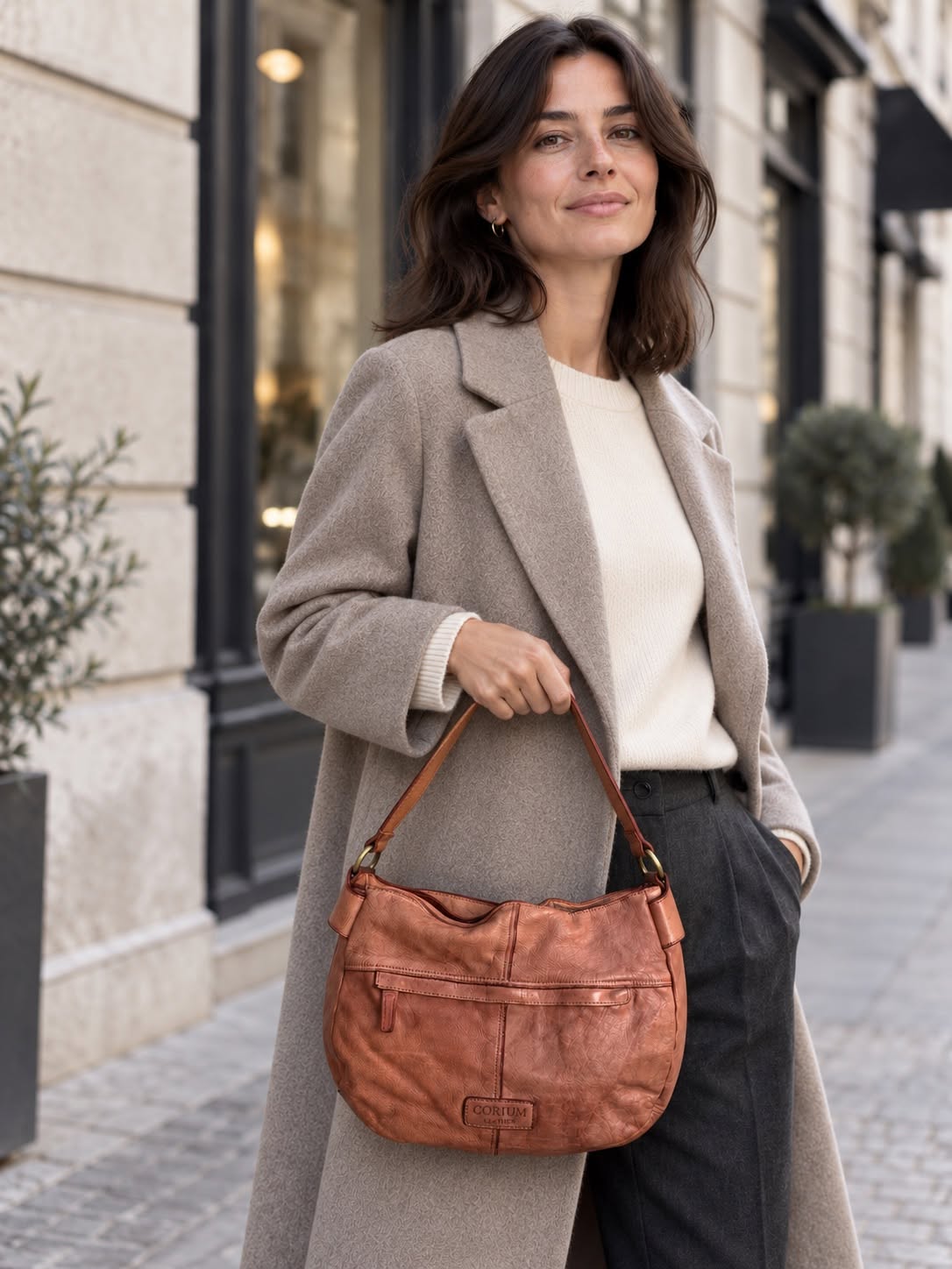 Crossover Dina washed cognac