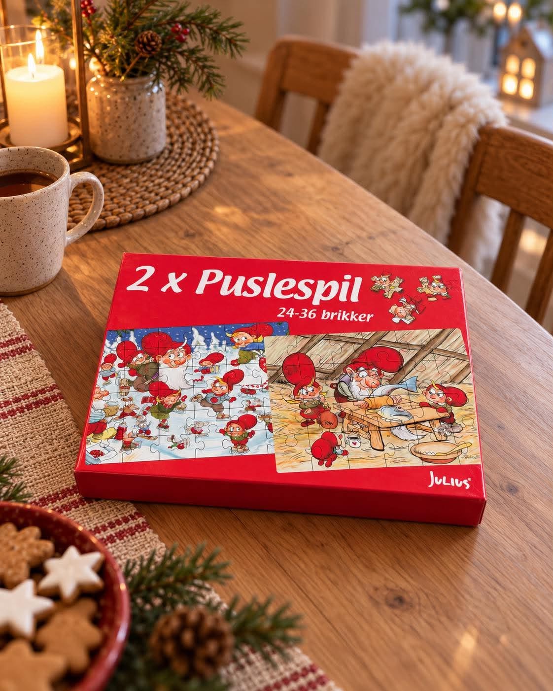 Pudełko z 2 puzzlami – Motyw świąteczny