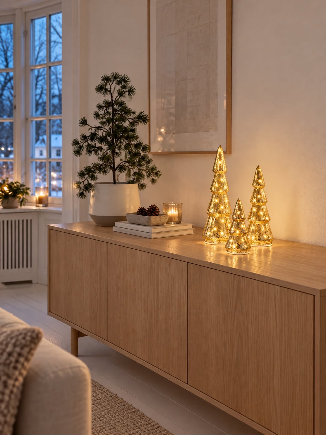 Choinki z oświetleniem LED - zestaw 3 rozmiarów