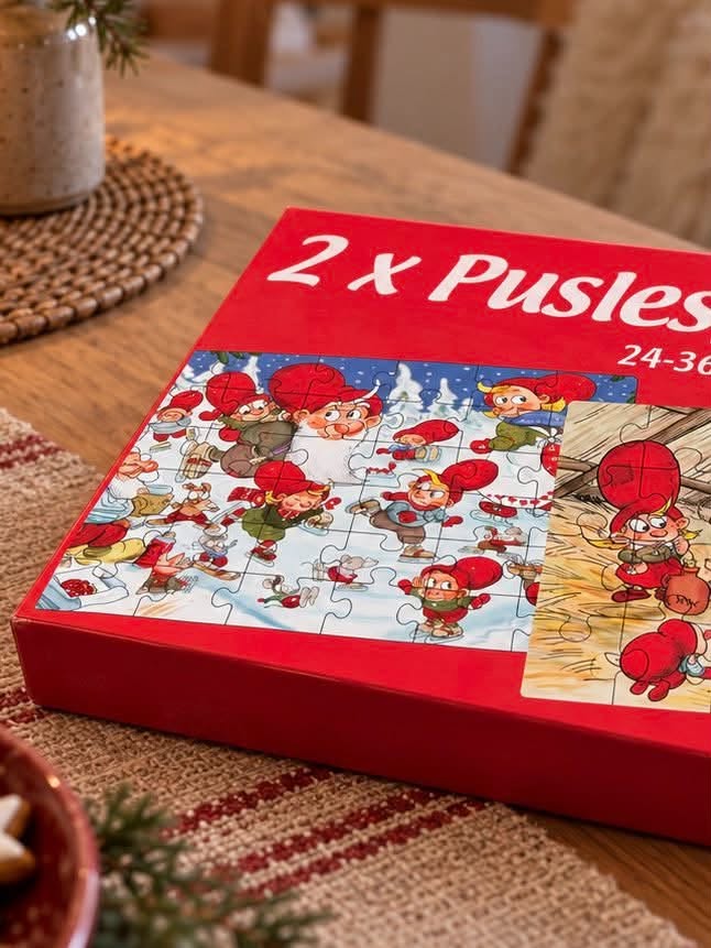 Pudełko z 2 puzzlami – Motyw świąteczny