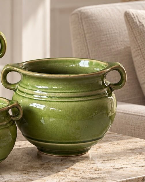 Doniczka Olive – zielona doniczka z kamionki