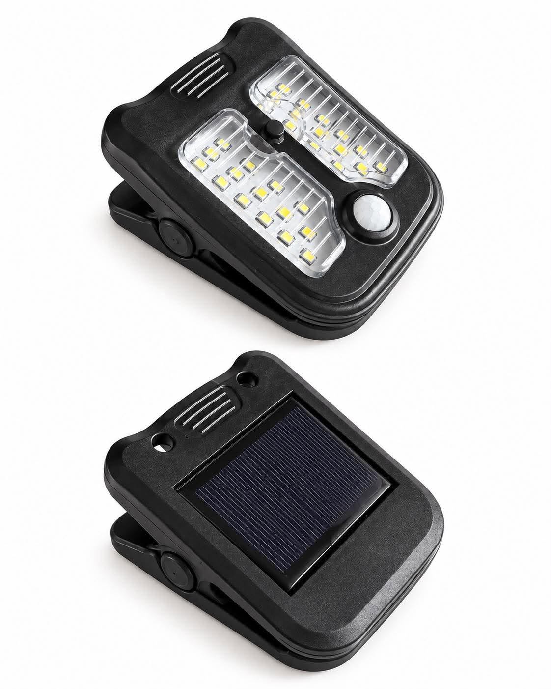 Lampa clip-on z panelem solarnym i czujnikiem