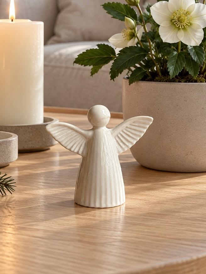 Anioł Ceramika – Biała Figurka