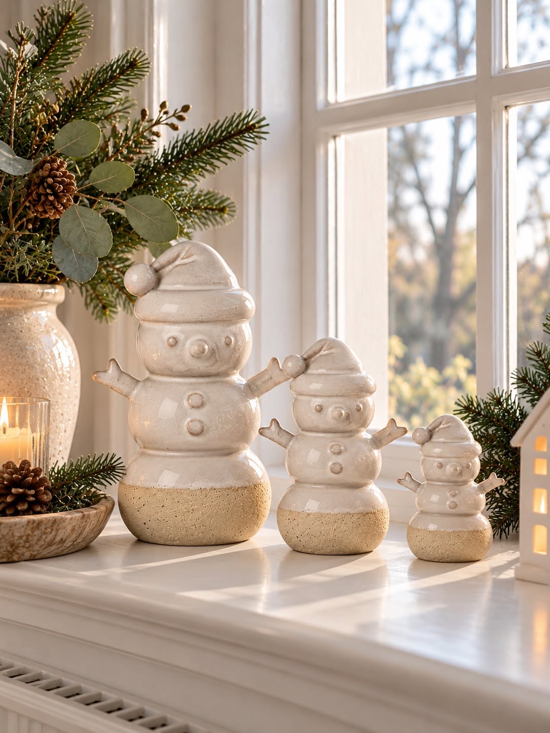 Bałwanek ceramiczny – figurka świąteczna