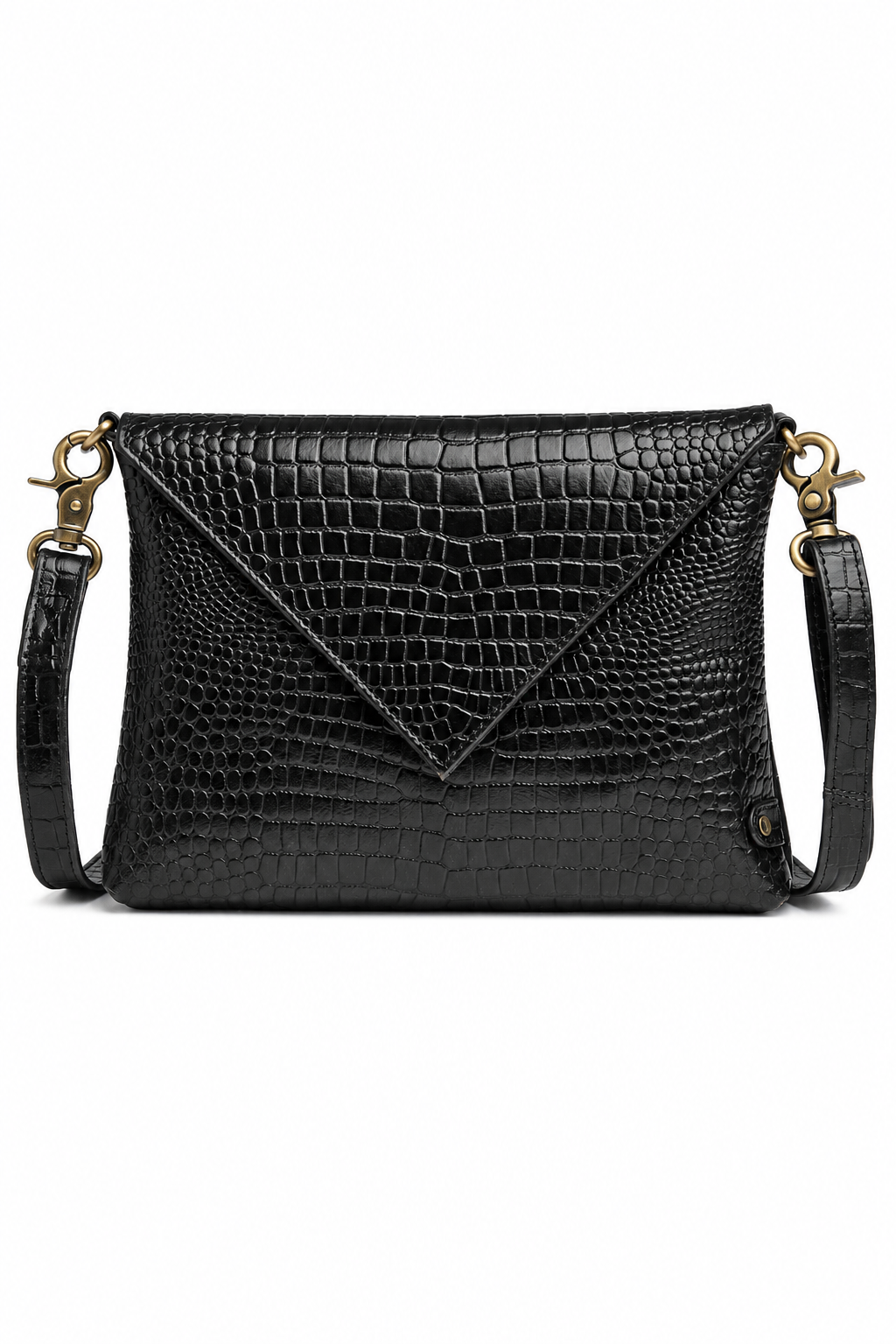 Kopertówka croco ze skóry - Black