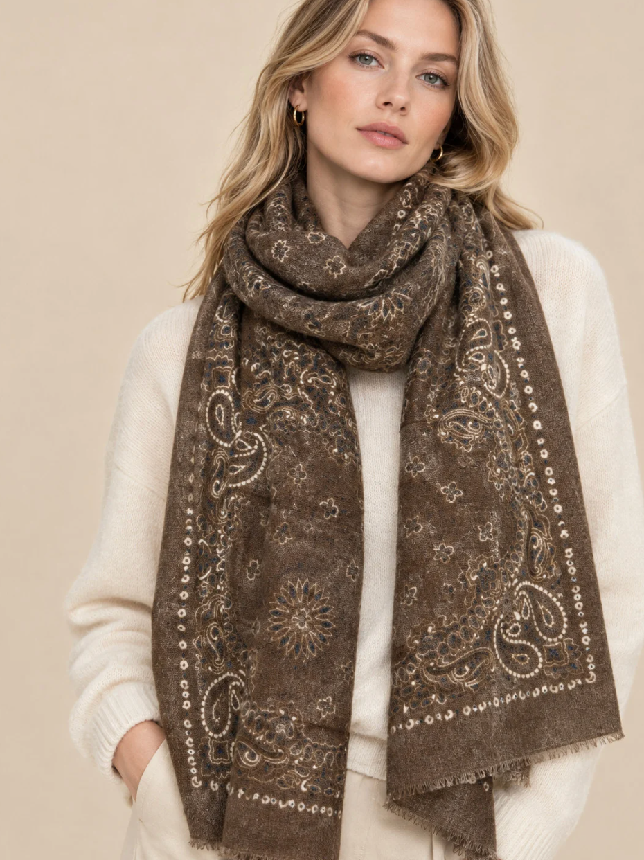Szal Cashmere mix - brown