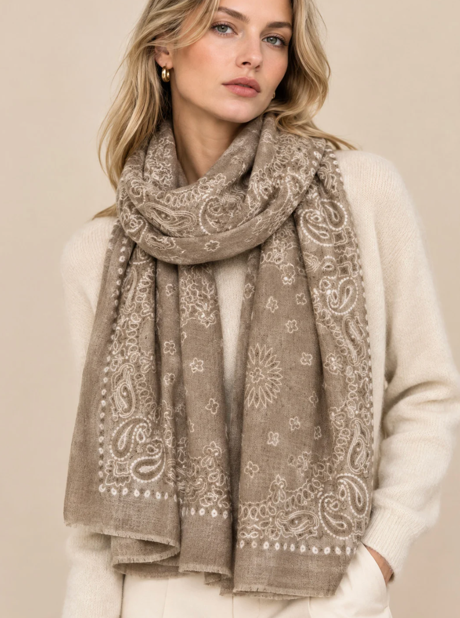 Tørklæde Cashmere mix - taupe