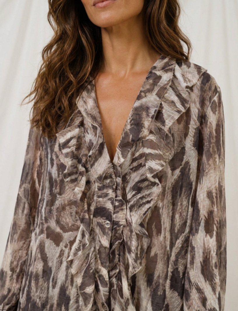 Bluzka Pistacia leopard