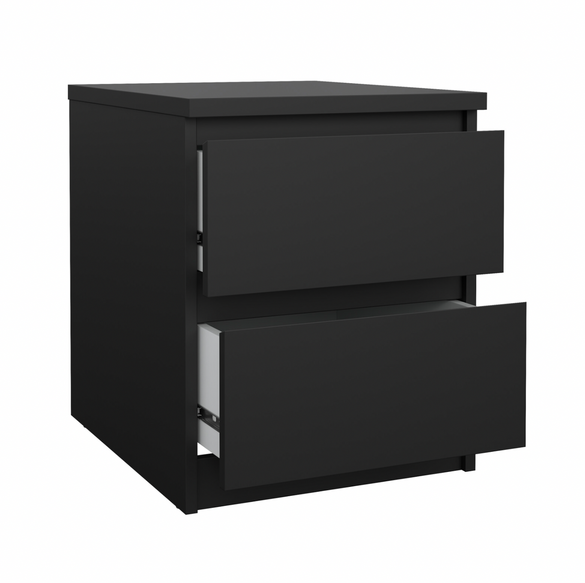 Stolik nocny - Black 2 szuflady w kolorze czarnym