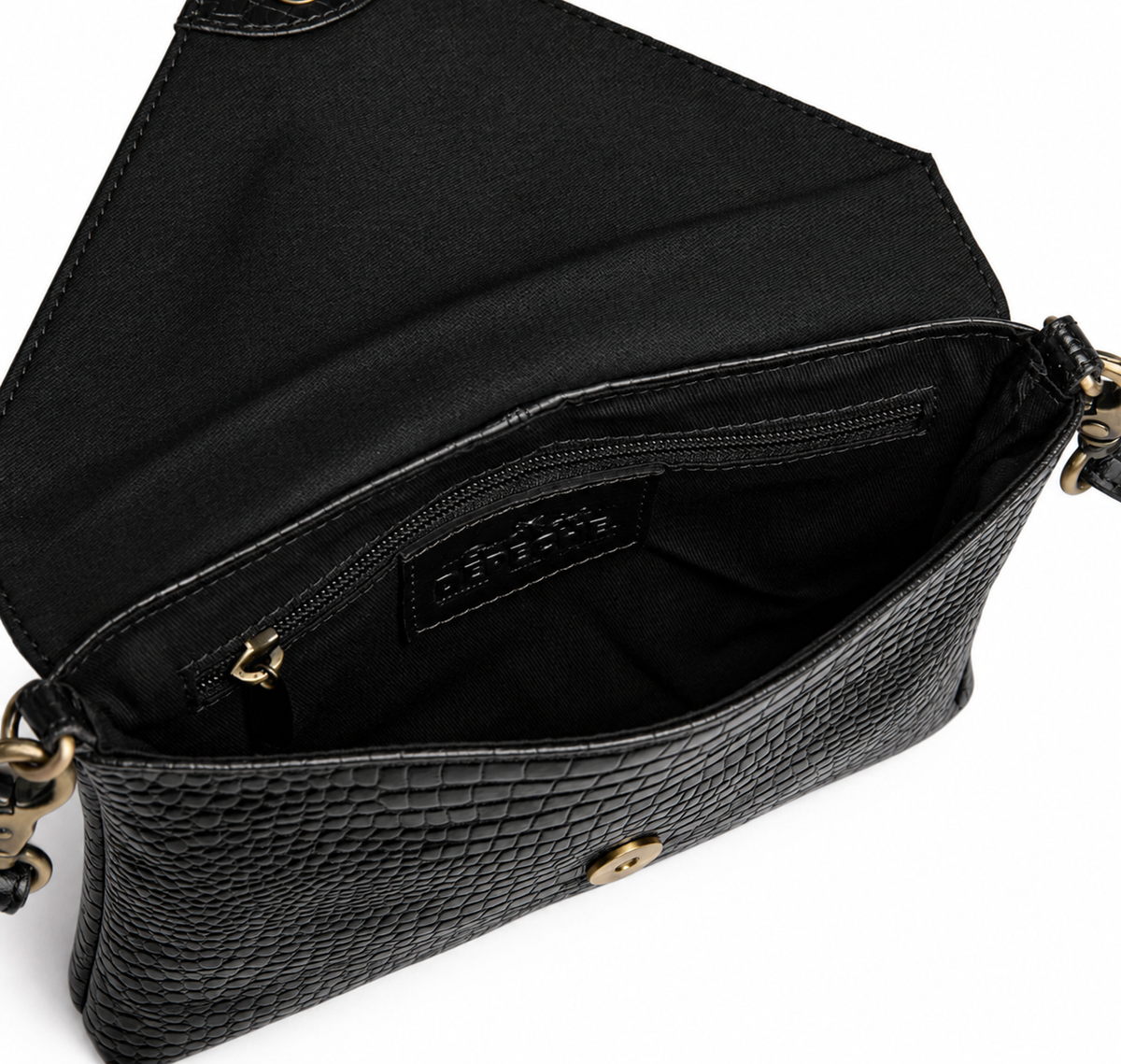 Kopertówka croco ze skóry - Black