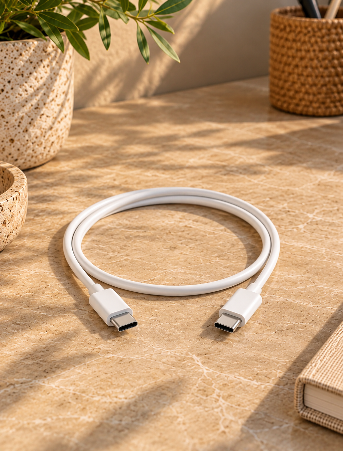 Kabel do ładowania USB-C do USB-C - 1 m biały
